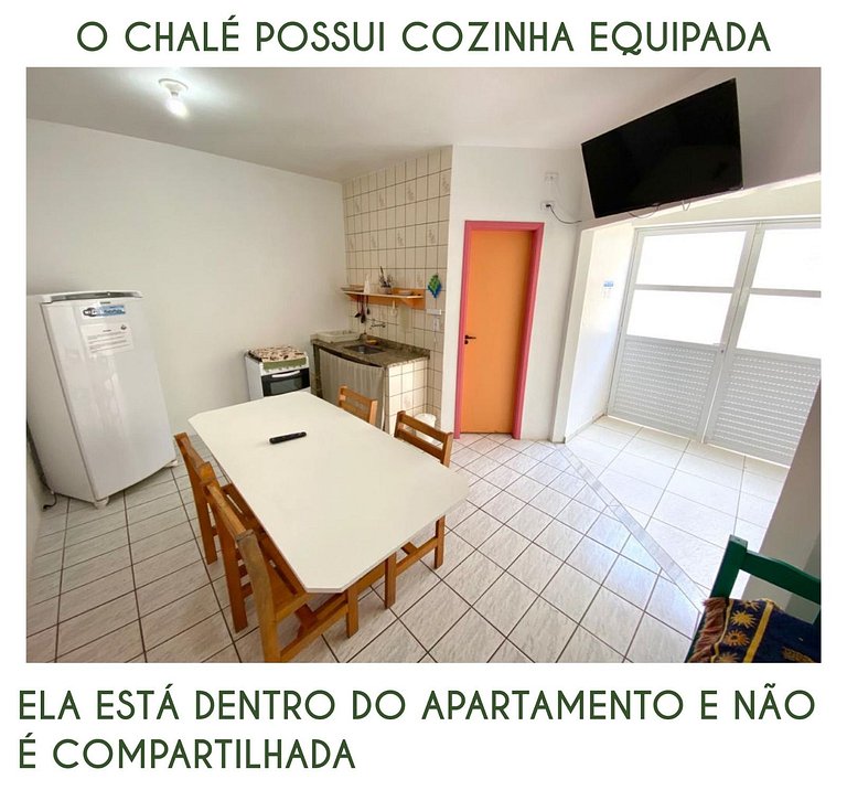 Chalés a 1 minuto do mar - com churrasqueira